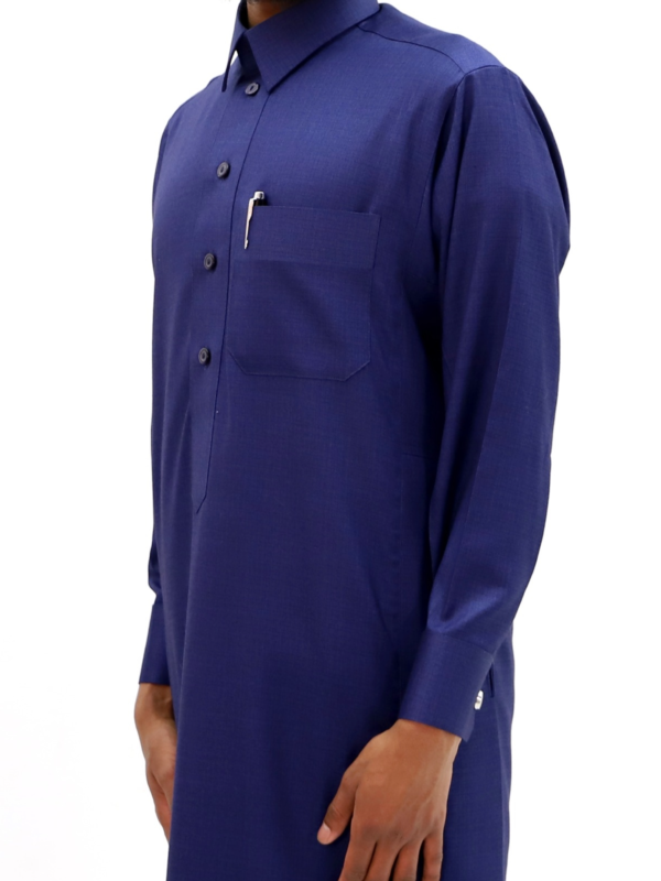 Azure Blue Saudi Collared Thobe