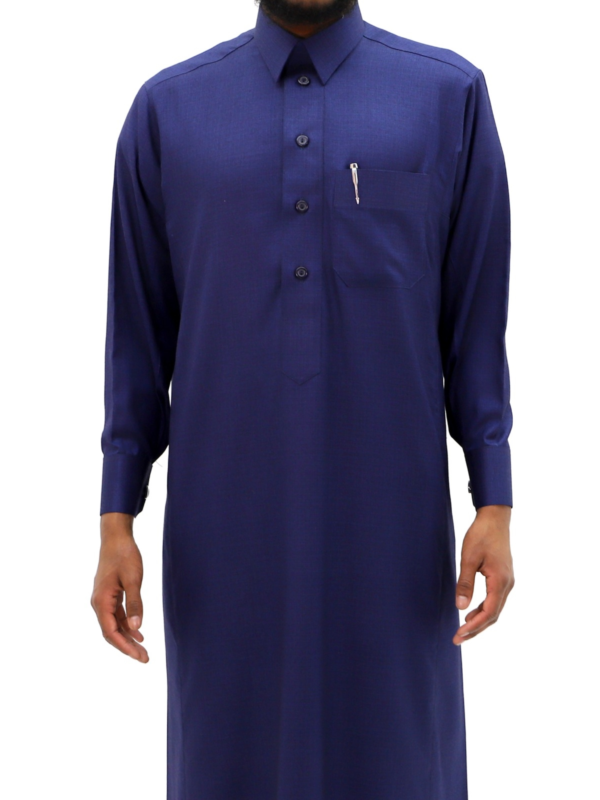 Azure Blue Saudi Collared Thobe