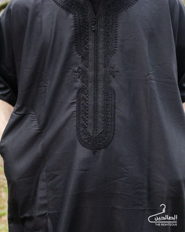 Jet Black Moroccan Thobe